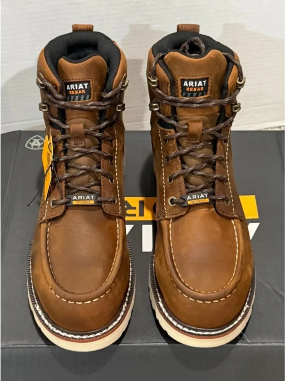 NWT Womens Ariat Composite Toe Boots Rebar Lift H20 Sz 8 Brown Moc Toe 10053821